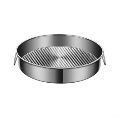 Imagem de Assadeira redonda de aço inoxidável 24 – 32 cm Bandeja de cozimento a vapor antiaderente para bolo de cheesecake Quiche prato fundo de pizza compatível com forno de pizza (28 cm)