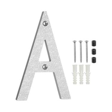 Imagem de PATIKIL Números de casa de 15 cm para fora, letra A, textura de plástico ABS, número de casa flutuante, números de porta de endereço de caixa de correio moderna com kit de unhas para rua residencial