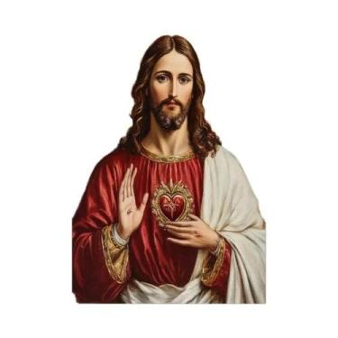 Imagem de Pintura Em Tela Sagrado Coração De Jesus E Virgem Maria, Arte Religios