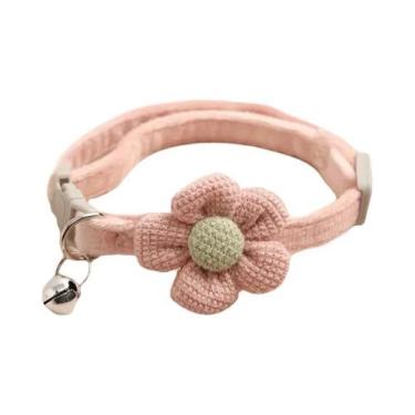 Imagem de Coleira Ajustável Para Gatos Com Sino E Estampa De Flores Para Gatinho