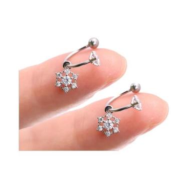 Imagem de Brincos Femininos De Aço Inoxidável Com Pingente De Coração E Cruz, Ar