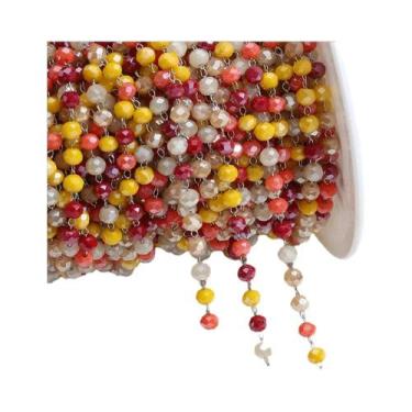 Imagem de Cadeia De Aço Inoxidável Com Cristais Multicoloridos De 1 Metro Para D