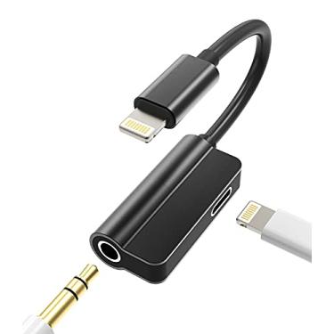Imagem de Adaptador auxiliar de dongle para iPhone (2 em 1) Lightning para conector divisor de 3,5 mm, cabo carregador, conversor de carregamento certificado Apple MFI para fones de ouvido 7, 8 X, XR, 14, 13