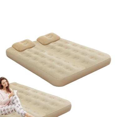 Imagem de Colchão de ar inflável | Bomba de cama de hóspedes embutida para cama de hóspedes - Almofada de dormir dobrável portátil de sopro automático para caminhadas