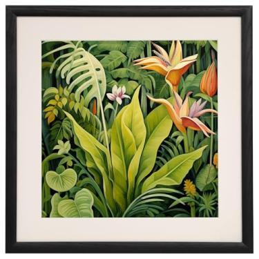 Imagem de Zibrelte Porta-retrato de madeira de carvalho preto, 50 x 50 cm, fosco para fotos, pôsteres ou impressões de 40 x 40 cm, moldura grande para pôster de parede para galeria