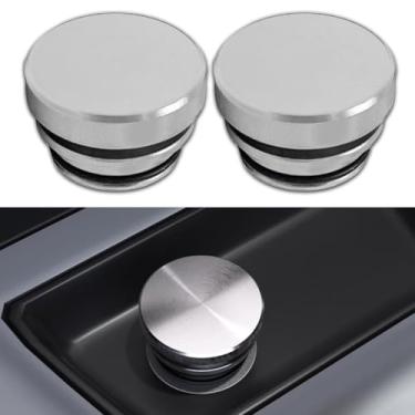 Imagem de Kutyun 2 peças, capa de plugue de isqueiro de carro, tampa de tomada de isqueiro de alumínio, tampa universal à prova de poeira para tomada de porta de alimentação de carro com fonte de alimentação