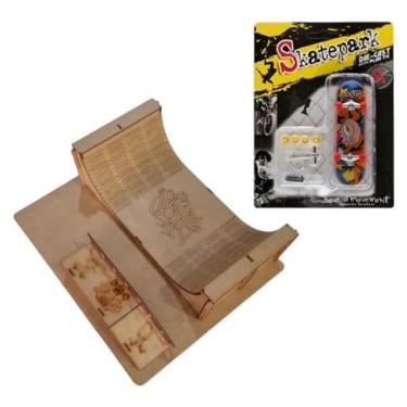 Imagem de Skatepark Skate De Dedo Miniatura Montável Fingerboard Mdf