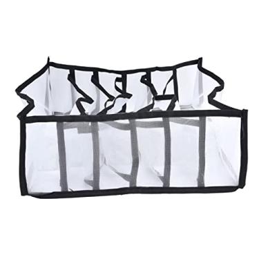 Imagem de Caixa de armazenamento de sutiãs de malha multiuso organizador de gaveta dobrável para roupas íntimas calcinhas meias material de nylon 50 86g (6 slots)