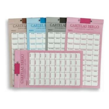 Imagem de Cartela de Rifa 100 Nomes Pacote com 50 Unidades Cores Mistas - Grafic