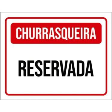 Imagem de Kit 3 Placas Churrasqueira Reservada Vermelha