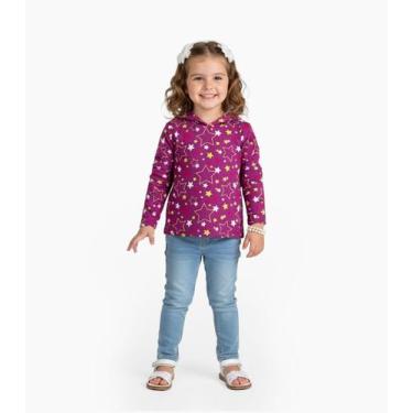 Imagem de Blusão Infantil Menina Com Capuz Select Roxo, 10, Roxo