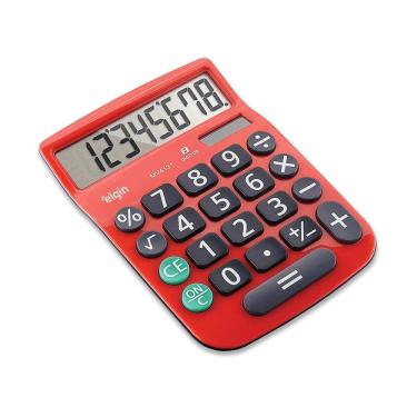 Imagem de Calculadora De Mesa 4131 Vermelha - 8 Dígitos Raíz Quadrada