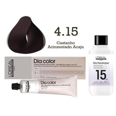 Imagem de Tonalizante Dia Color 4.15 Castanho Acinzentado Acaju + Emulsão Revela