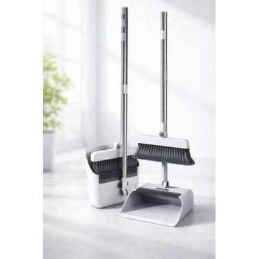 Imagem de Vassoura Com Pá Coletora Vertical Cabo Longo 3 Em 1 - genérica