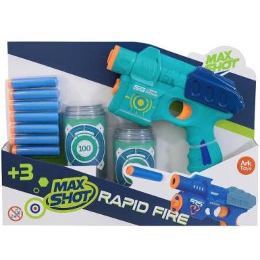 Imagem de Pistola Max com 10 Dardos + 3 Alvos Infantil Tiro Ark Toys 4374
