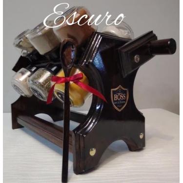 Imagem de Porta tempero com 12 potes + colher dosadora - BOSS - Arte Madeira, Es