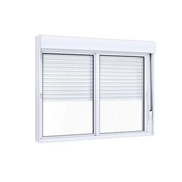 Imagem de Janela de Aluminio Correr com Persiana - 2 Folhas - 120x120 Giusto Bra