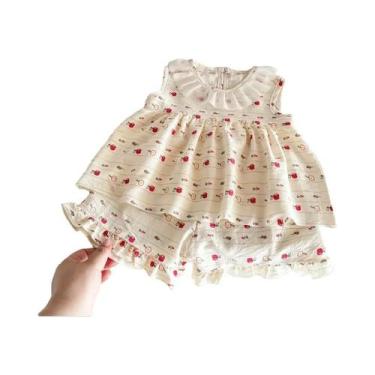 Imagem de Conjunto De Duas Peças Com Vestido De Princesa Sem Mangas E Calça Com 