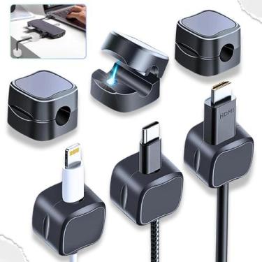 Imagem de Kit 6 Organizador De Fio E Cabo Clips Magnetico Arrumador - Megawolf