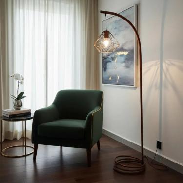 Imagem de Luminária de Chão Alexa Abajur de Piso Moderno Metal Cúpula Diamante Aramada