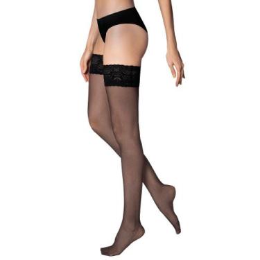 Imagem de Meia Loba 7/8 com Renda Fio 15 5660-001, Preto, G