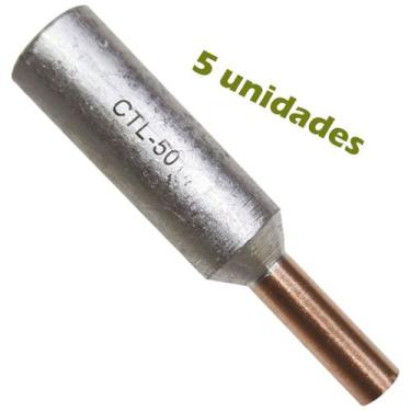 Imagem de Kit 5 Terminal Pino Bimetálico de Compressão para Cabo de Alumínio de 