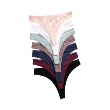 Imagem de Calcinhas G-String De Algodão Sexy Para Mulheres, 7 Peças, Cintura Bai