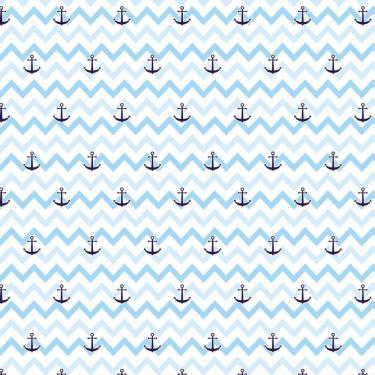 Imagem de Papel De Parede Chevron Azul Claro Com Ancora Adesivo Quarto