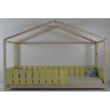 Imagem de Cama Montessoriana Solteirão Frente Casinha Colorida Madeira Maciça Pi