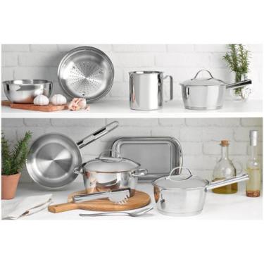 Imagem de Jogo de Panelas Tramontina Inox 10 Peças Allegra, Prata, 10, 20cm