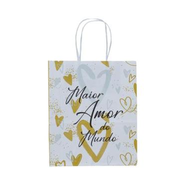 Imagem de Sacola dia das maes maior amor do mundo17,5x8,5x21,5cm c/ 30 - TAMAROZ