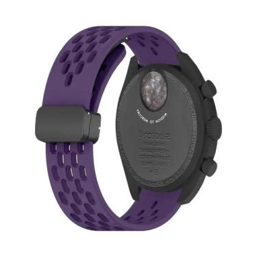 Imagem de Pulseira De Silicone Esportiva Magnética De 40mm Para Omega X Swatch N