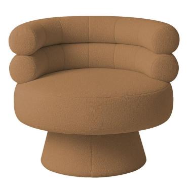 Imagem de Poltrona Orgânica Mabel Base Fixa Bouclé Terracota - Nexta Casa