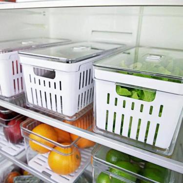 Imagem de Kit de organizadores de geladeira com cesto Ou 3 peças 30x15