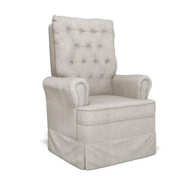 Imagem de Poltrona De Amamentação Laura Com Balanço Linho Encosto Alto Cor Prata D'Rossi