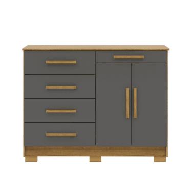 Imagem de Cômoda Sapateira Armario Multiuso Sirius em MDF com Puxadores em MDF Amadeirado Nature Alasca para Quarto