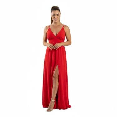 Imagem de Vestido Alça com Fenda Chá Revelação Festas Formaturas - Cintra Vest, 