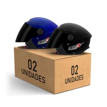 Imagem de Kit 2 Capacetes New Liberty 3 Aberto Viseira Fumê Pro Tork Masculino F
