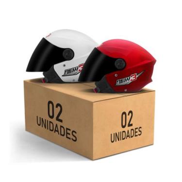 Imagem de Kit 2 Capacetes New Liberty 3 Aberto Viseira Fumê Pro Tork Masculino F