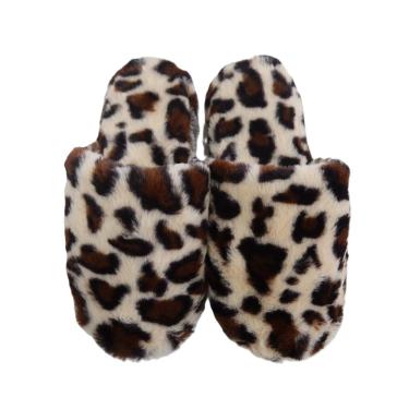 Imagem de Pantufa Fechada Onça Bege Basic+ Nº 35/36