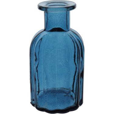 Imagem de VASO DECORATIVO ENFEITE PLANTA GARRAFA VIDRO 14x7x7cm AZUL