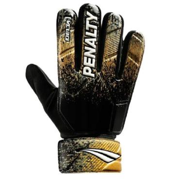 Imagem de Luva de Goleiro Penalty Delta 1, Preto, Dourado, 8