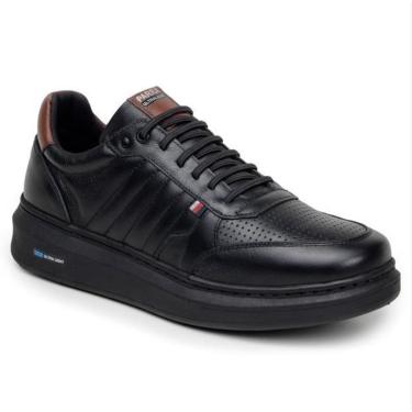 Imagem de Tênis Masculino Couro Legitimo Casual Detalhado-Masculino