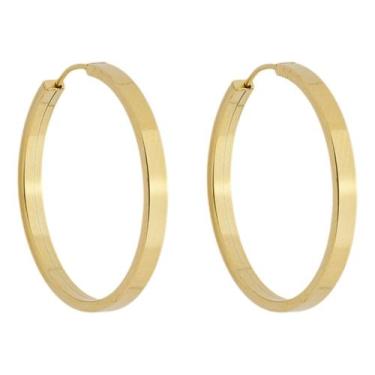 Imagem de Brinco Chato Argola 20 Mm Em Ouro 18k 750 Dourado - Jetta