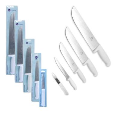 Imagem de Kit 5 Facas Churrasco Legumes Cozinha Carne Aço Profissional - CLICK H