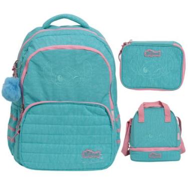 Imagem de Kit Mochila Infantil Feminina Stitch + Lancheira Térmica - Plike