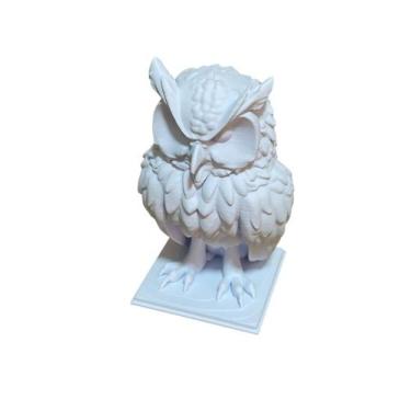 Imagem de Coruja realista 12 cm branca 3d - Sanson Brothers