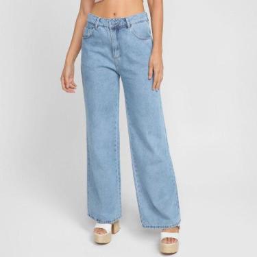 Imagem de Calça Jeans Wide Leg Sawary Cintura Alta Feminina