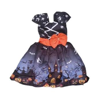Imagem de Vestido Infantil Luxo Festa Fantasia Tema Halloween Menina - Belos e B