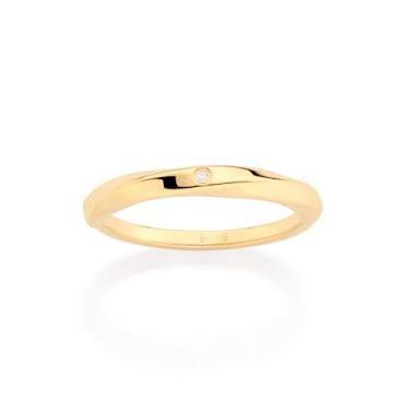 Imagem de Aliança twist banhada a ouro BRANCO 513562 Rommanel Cor:BRANCOTamanho: